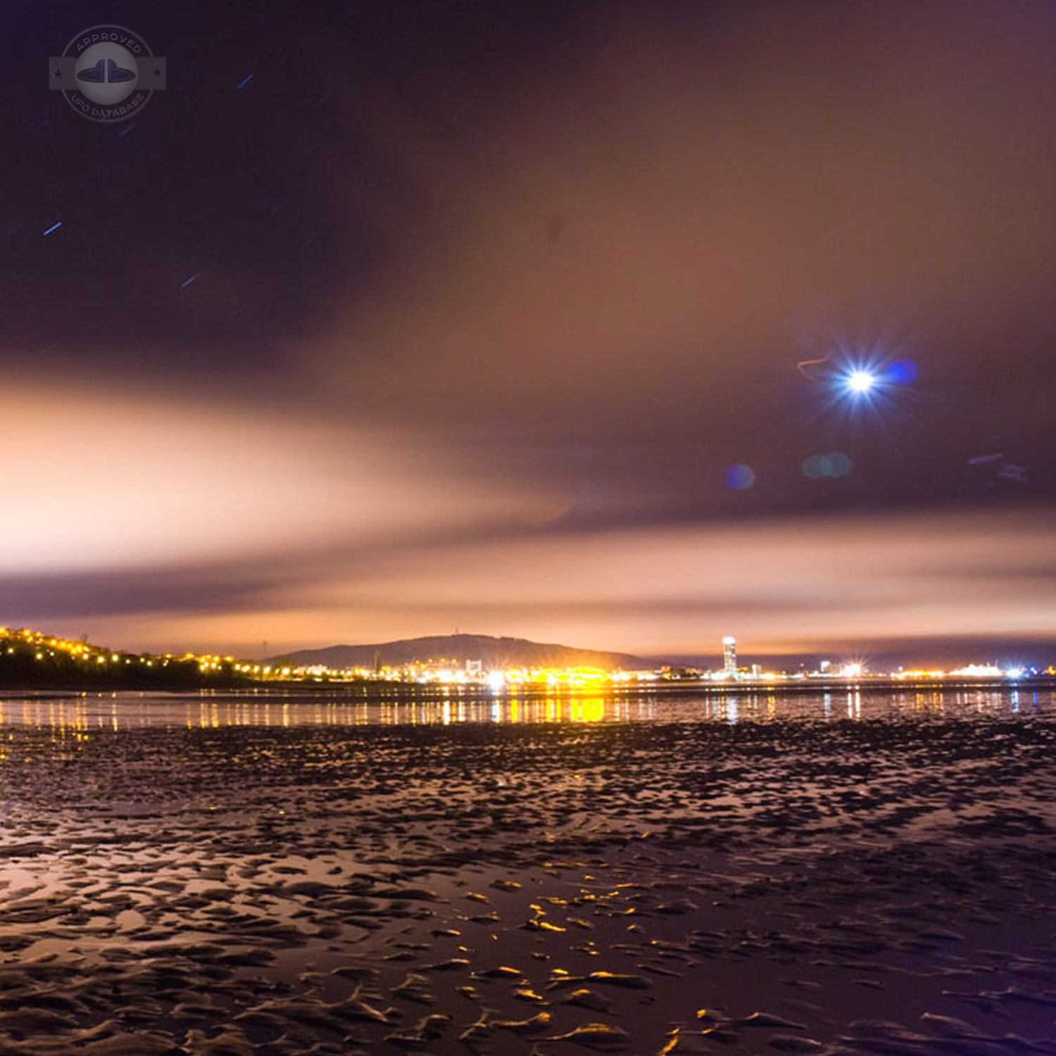 Bright glowing UFO caught on picture during long exposure | England UFO Picture #218-2