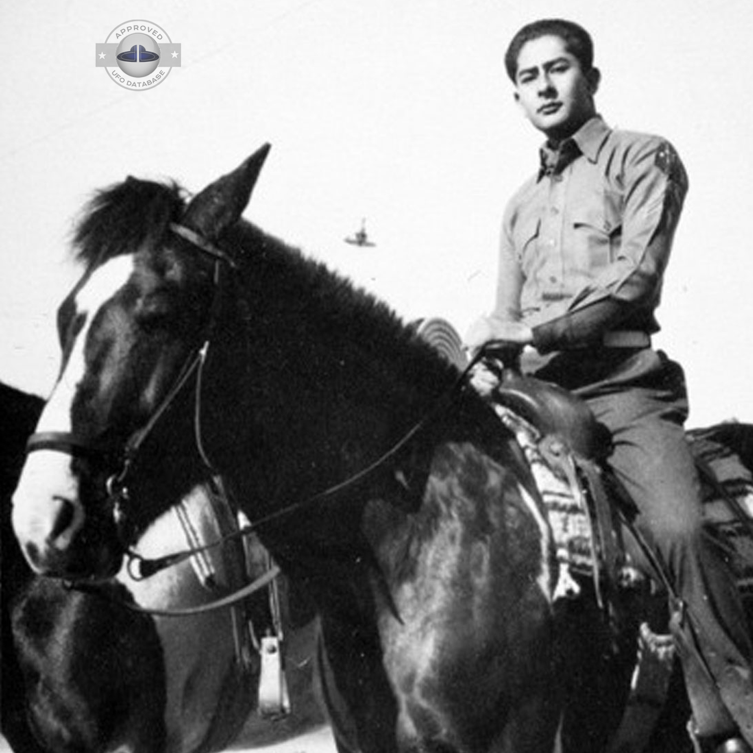 UFO picture - Jack LeMonde sitting on a horse - Burbank, California UFO Picture #115-2