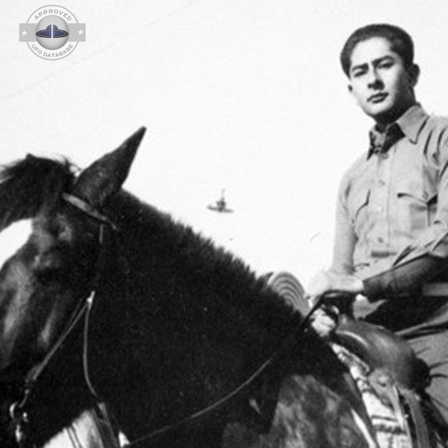 UFO picture - Jack LeMonde sitting on a horse - Burbank, California UFO Picture #115-3
