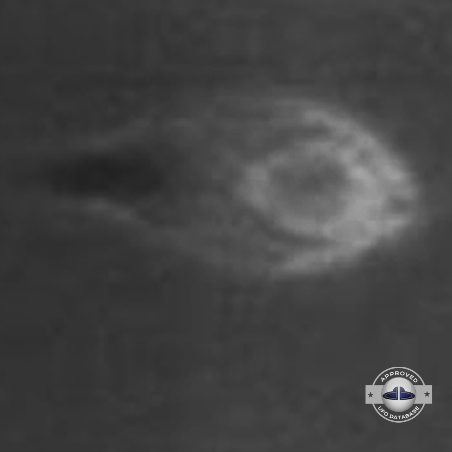 UFO moved straight in the sky stopping over flagpole of the city hall UFO Picture #87-6