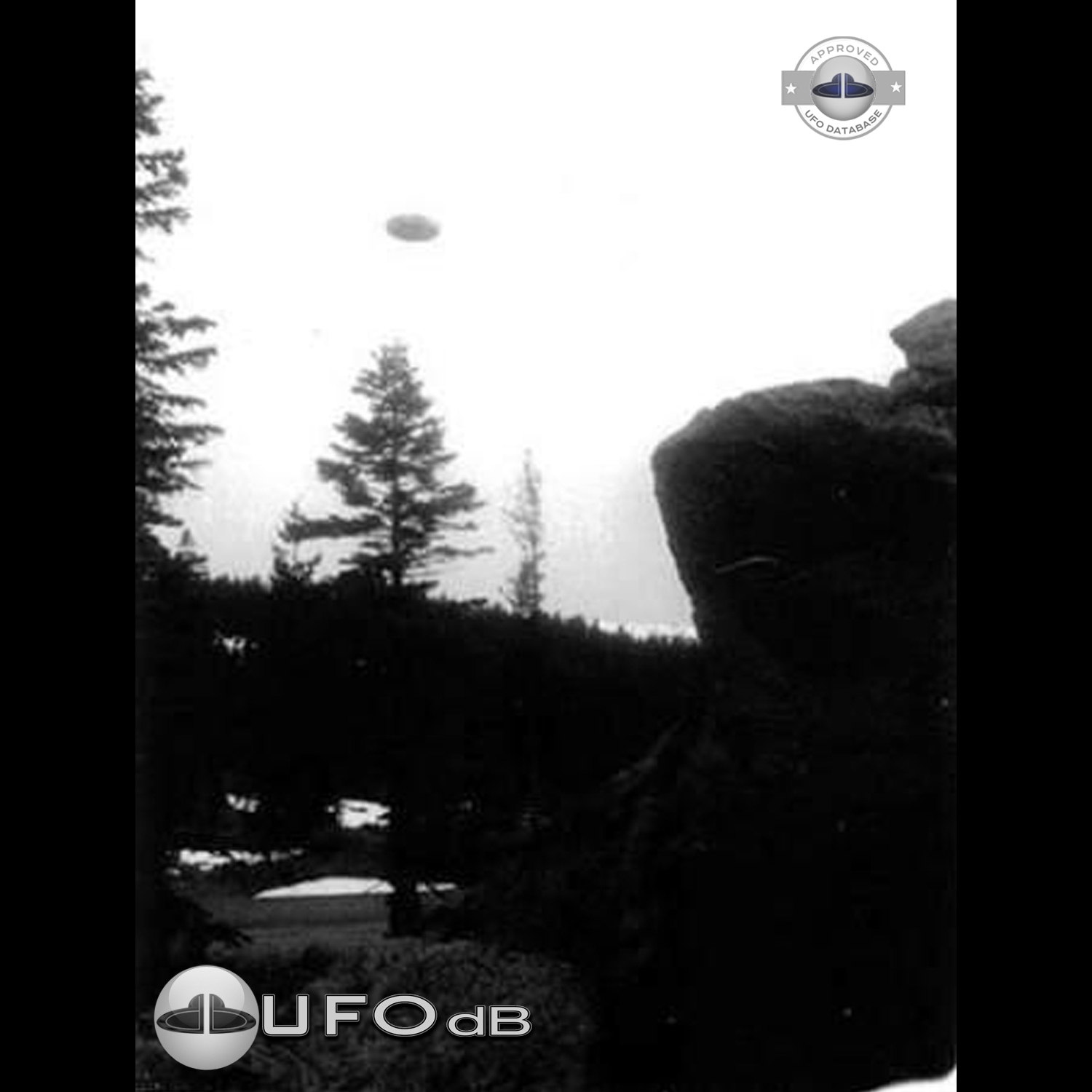 Bright white sky on which we can see the grey UFO Czaplinek, Poland UFO Picture #112-1
