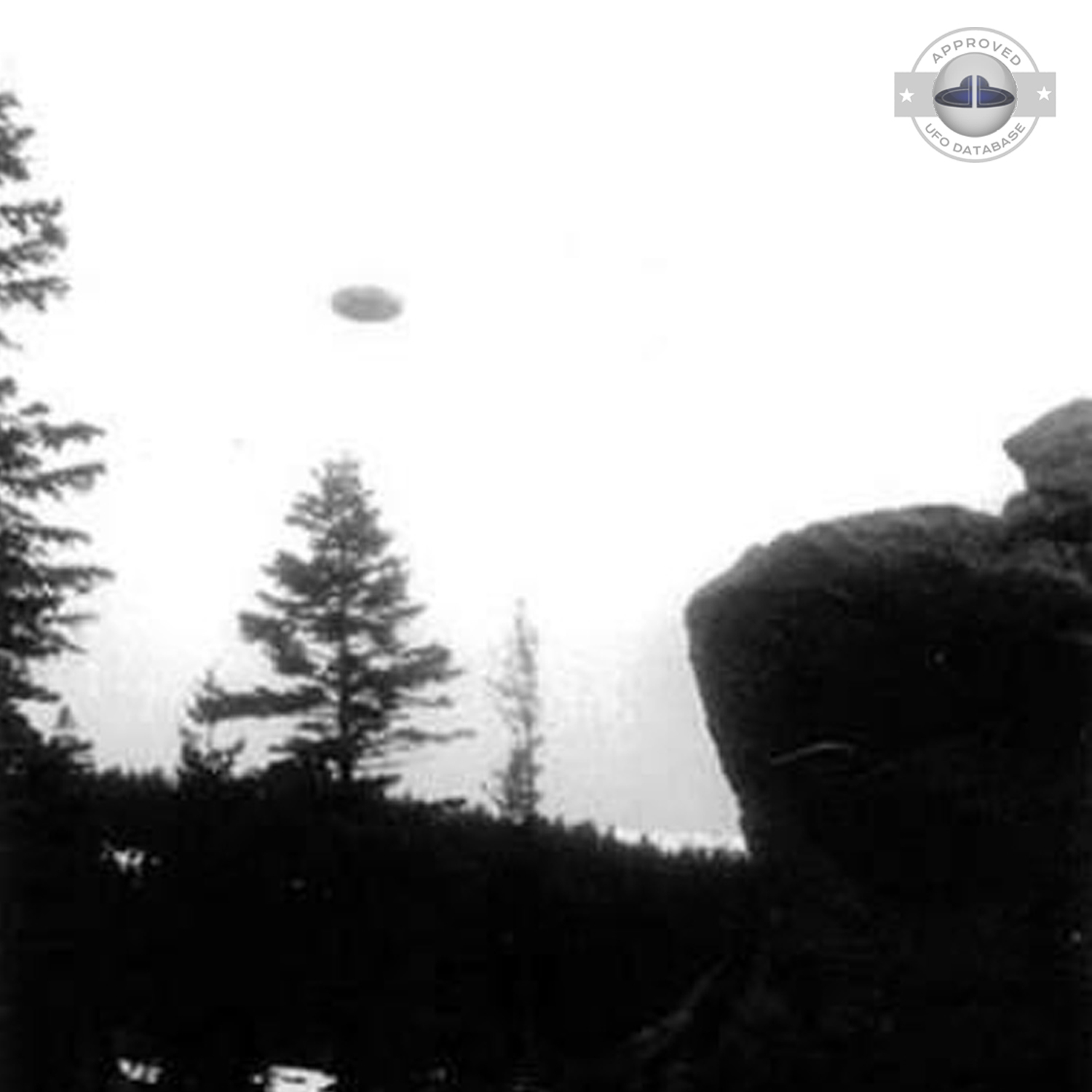 Bright white sky on which we can see the grey UFO Czaplinek, Poland UFO Picture #112-2