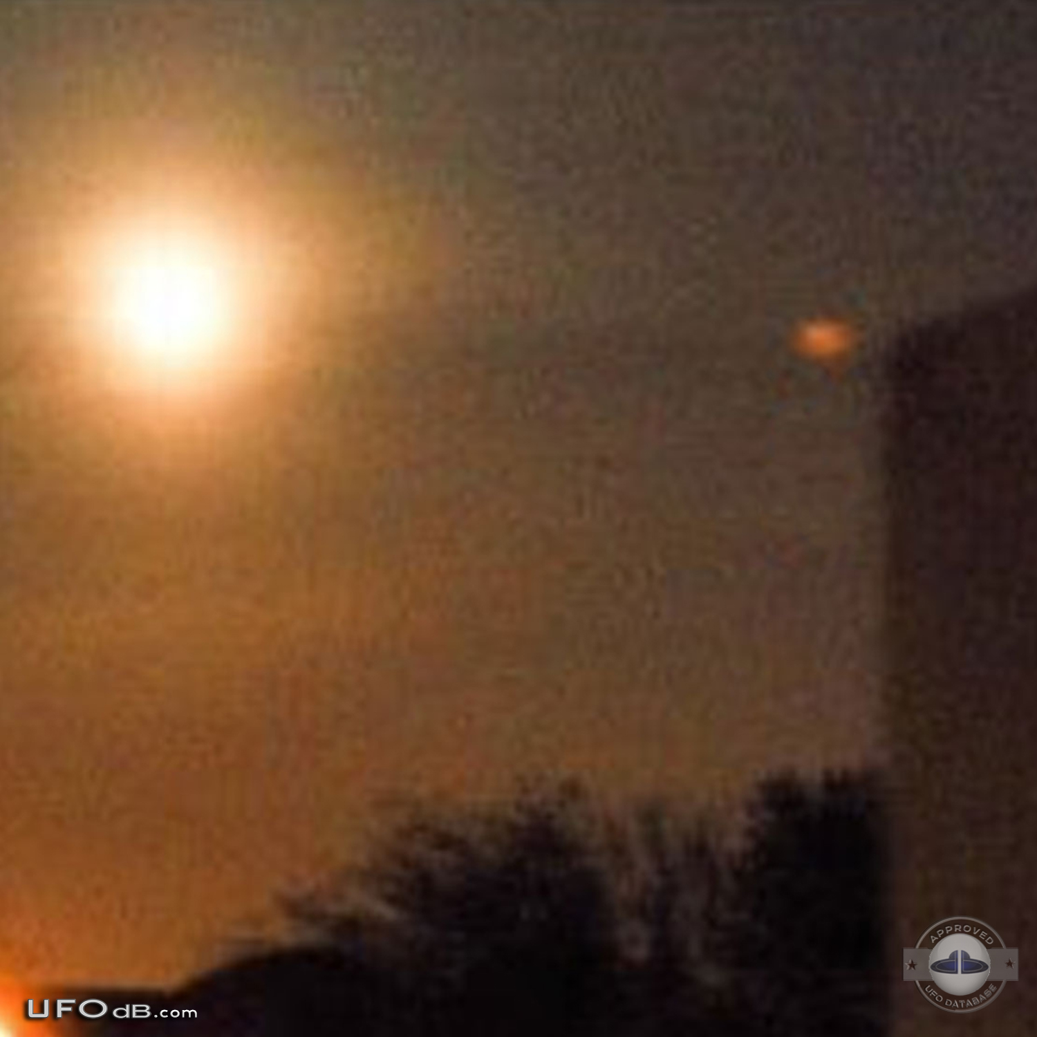 Glowing Orange Sphere UFO caught on picture in Sheffield UK in 2012 UFO Picture #485-4