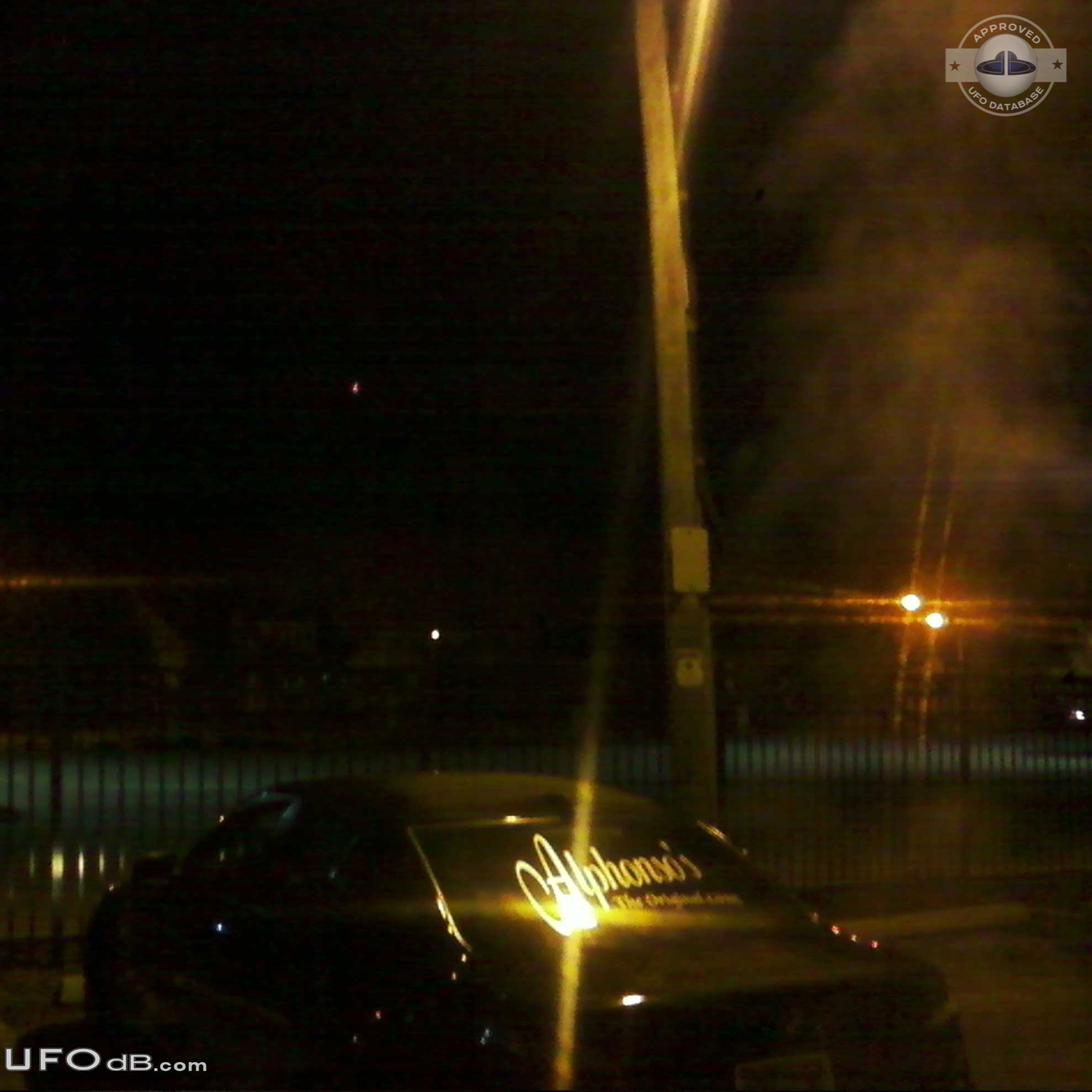 Huge red ball UFO seen by a group of people in West Allis, Wisconsin UFO Picture #375-1