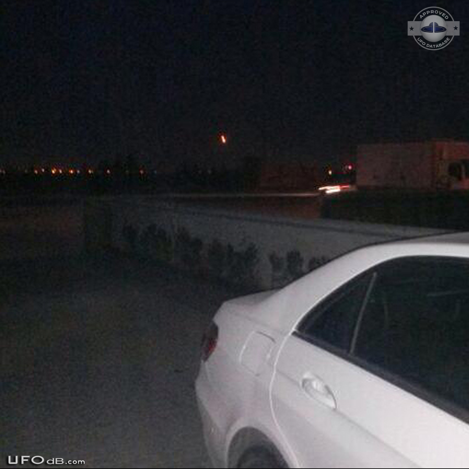 Illuminated circle UFO caught on picture over Konya Turkey - 2013 UFO Picture #550-1