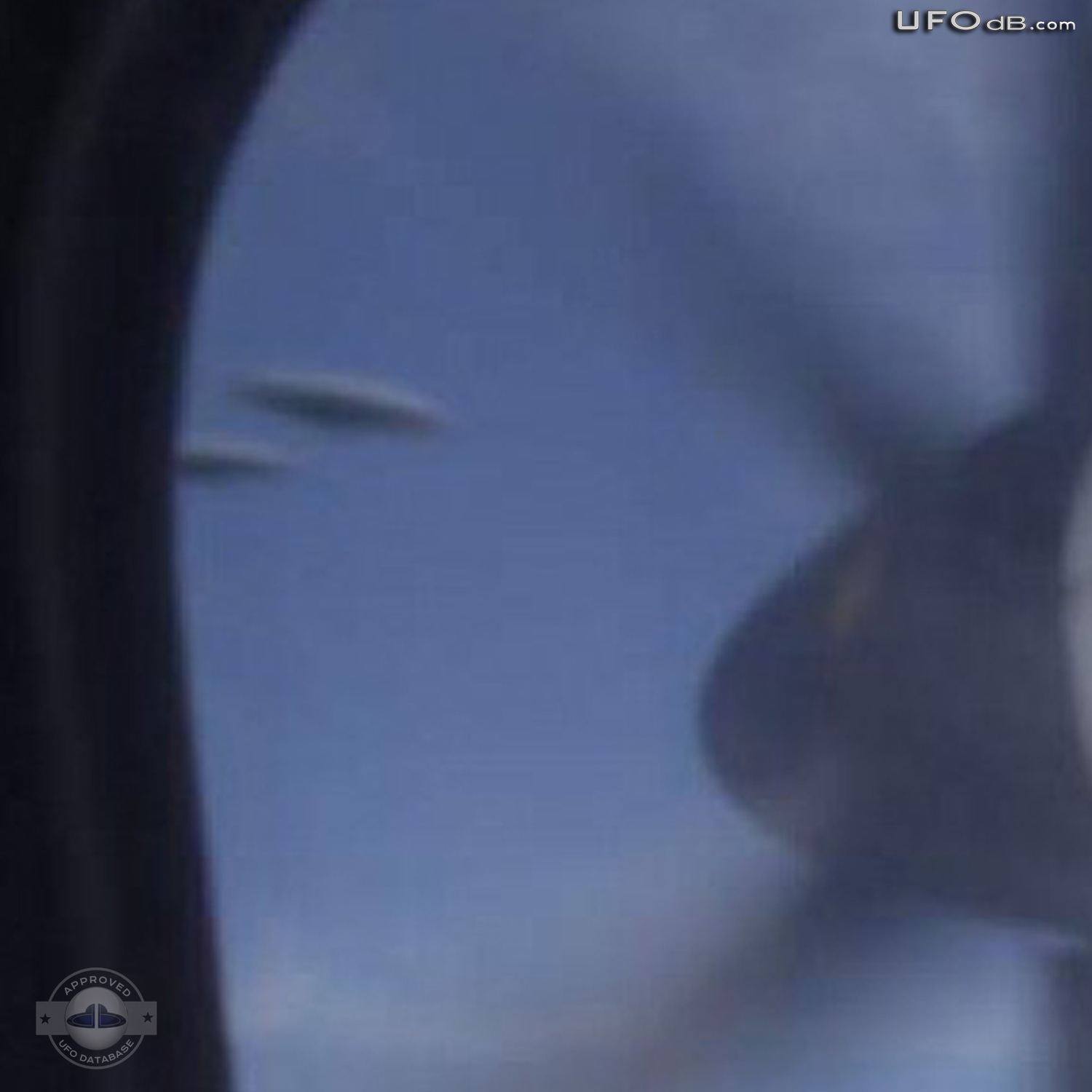 Random picture taken from airplane over Germany captures 3 saucer UFOs UFO Picture #362-2