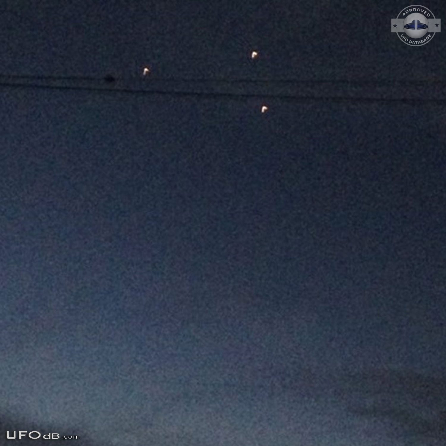 Triangle formation Orange UFOs over Grover beach, California USA 2014 UFO Picture #652-2