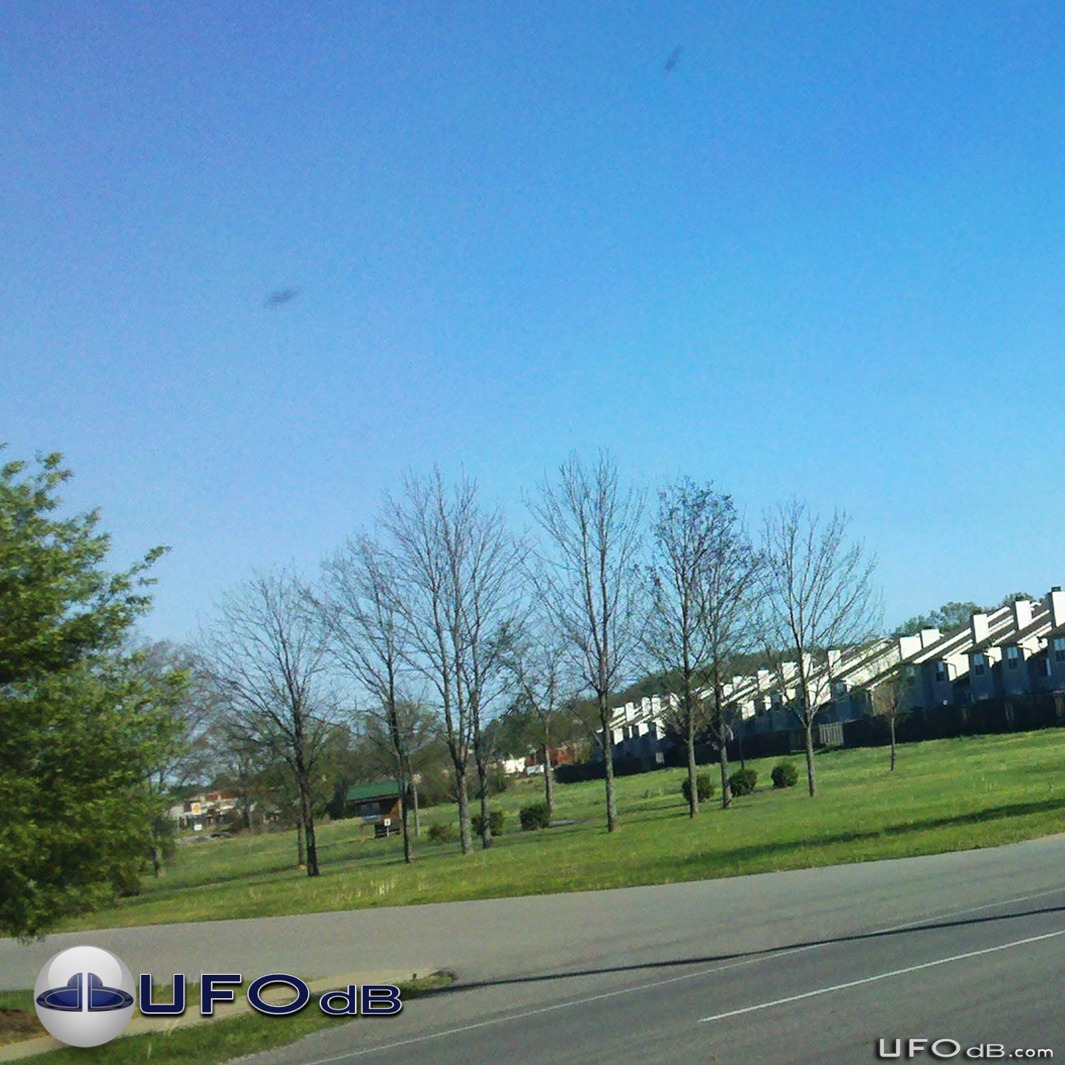 Picture shot from car captures two UFOs in Tempe, Arizona | April 2011 UFO Picture #249-1