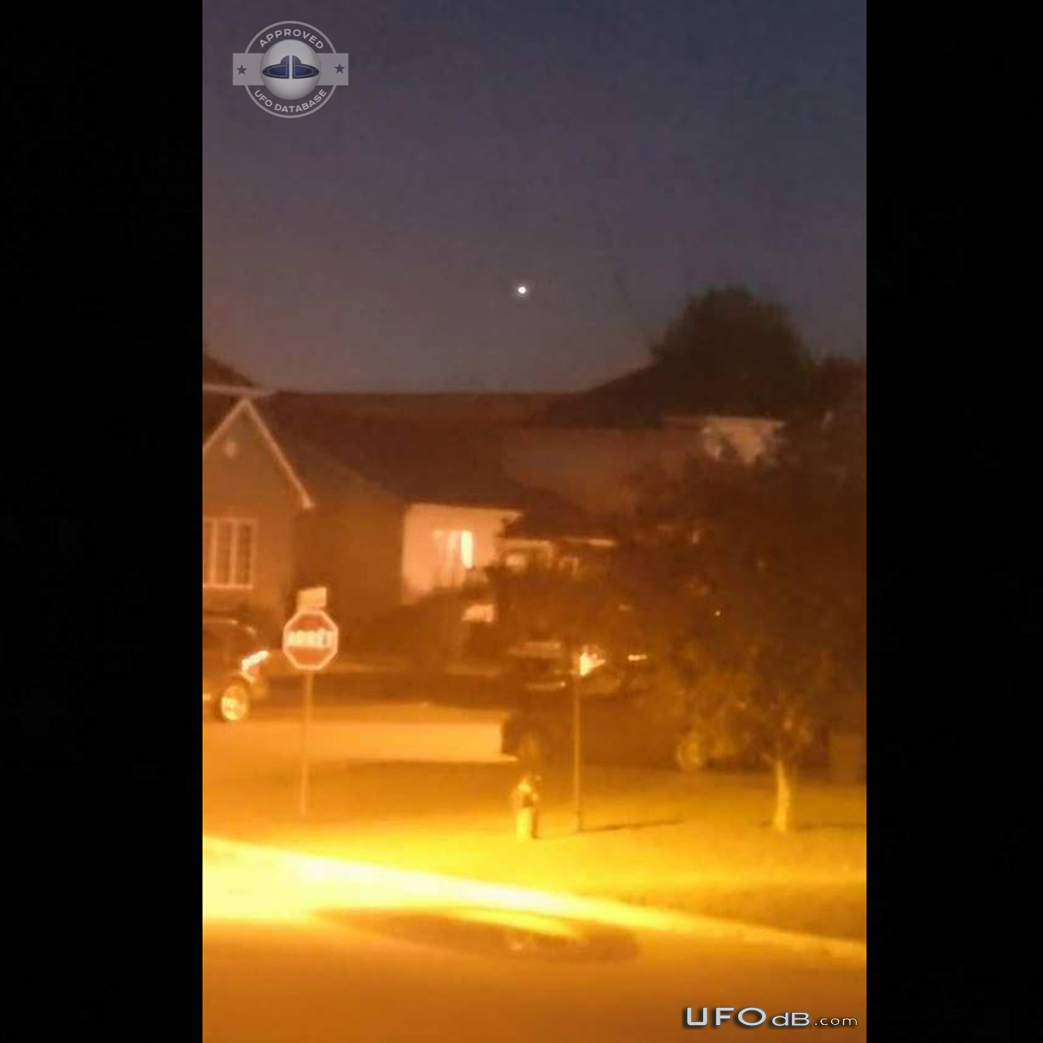 UFO moving slowly at low altitude followed by persistent hum St-Consta UFO Picture #827-2