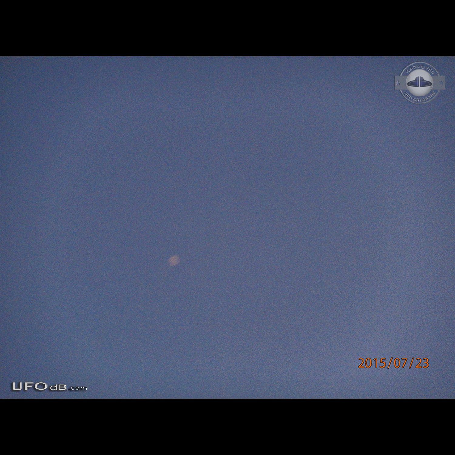 noticed a light passing under the moon in Pendleton Indiana USA 2015 UFO Picture #714-1