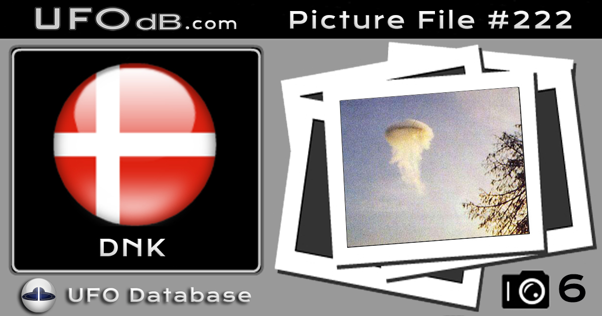 Best UFO picture showing UFO in Cloud disguise | Viborg, Denmark 1974