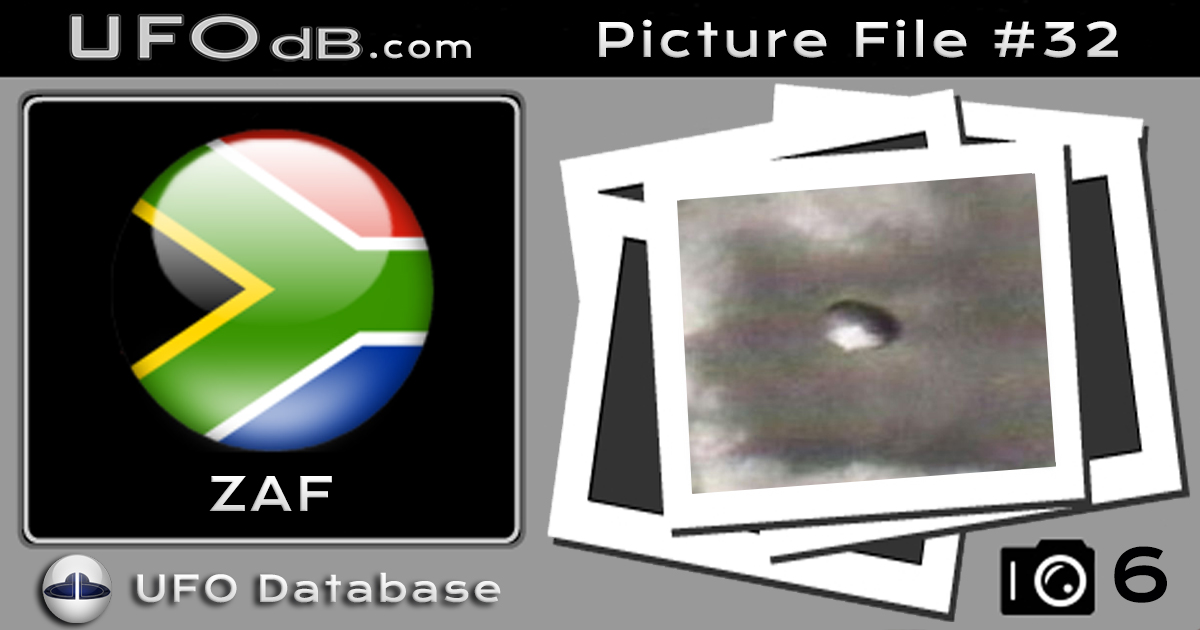 UFO picture of UFO flying over the town of Rosetta in KwaZulu-Natal