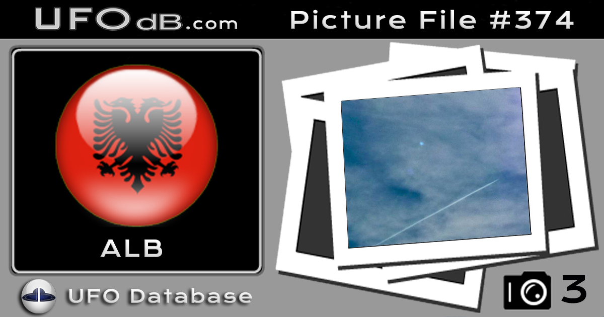 Sphere UFO caught on picture near chemtrail in Albania - October 2011