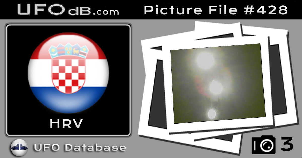 Croatia 2004 UFO picture showing bright spheres in the night