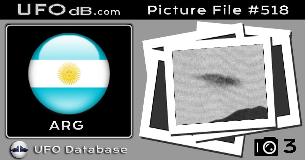 Old 1962 UFO picture coming from Argentina showing Saucer over hill