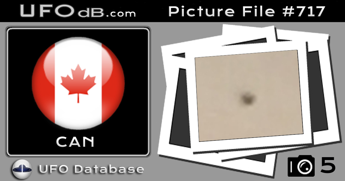 UFO on the 2nd of 3 consecutive photos - Edmonton Alberta Canada 2015