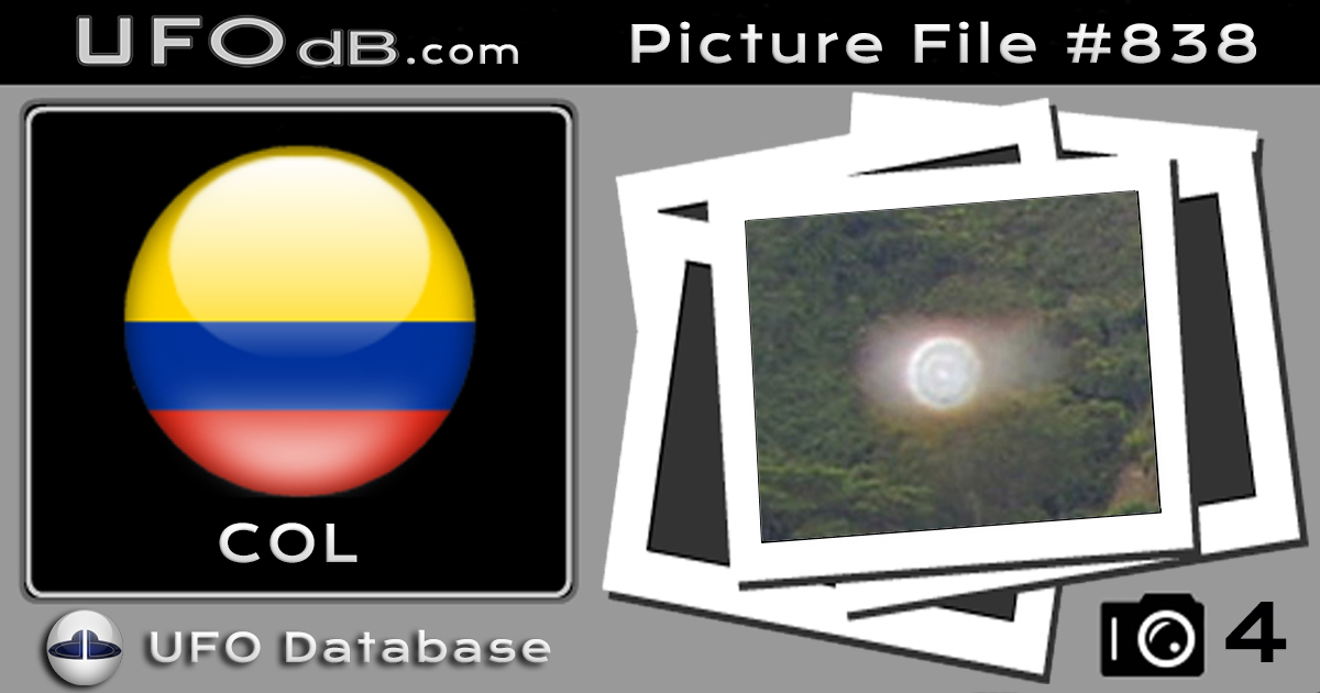 Whirlpool UFO releasing white fog seen in La Vega Cundinamarca Columbi