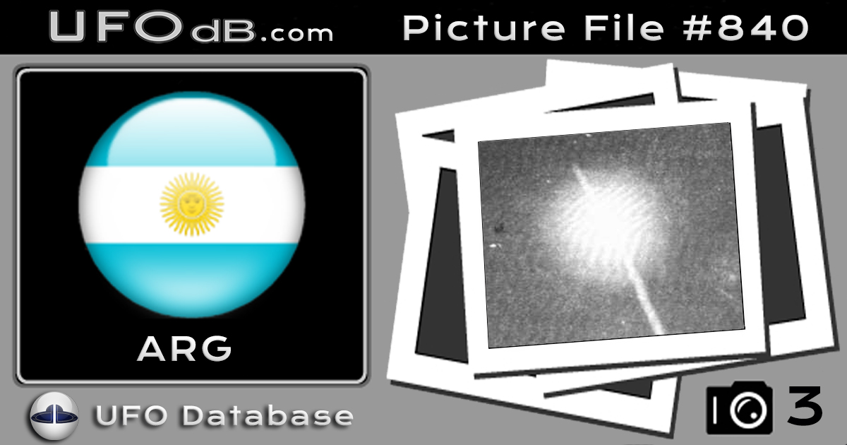 Old UFO photo taken over Buenos Aires Argentina in February 1962