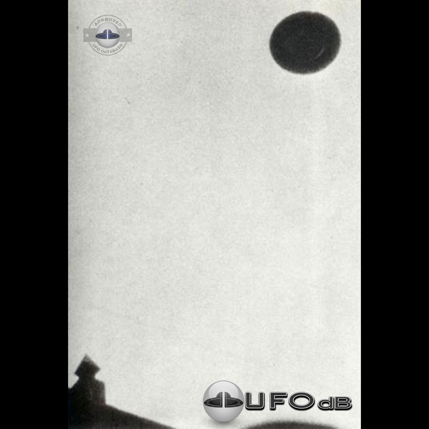 Round UFO over the chimney of an unknown building - 1950s UFO Picture UFO Picture #107-1