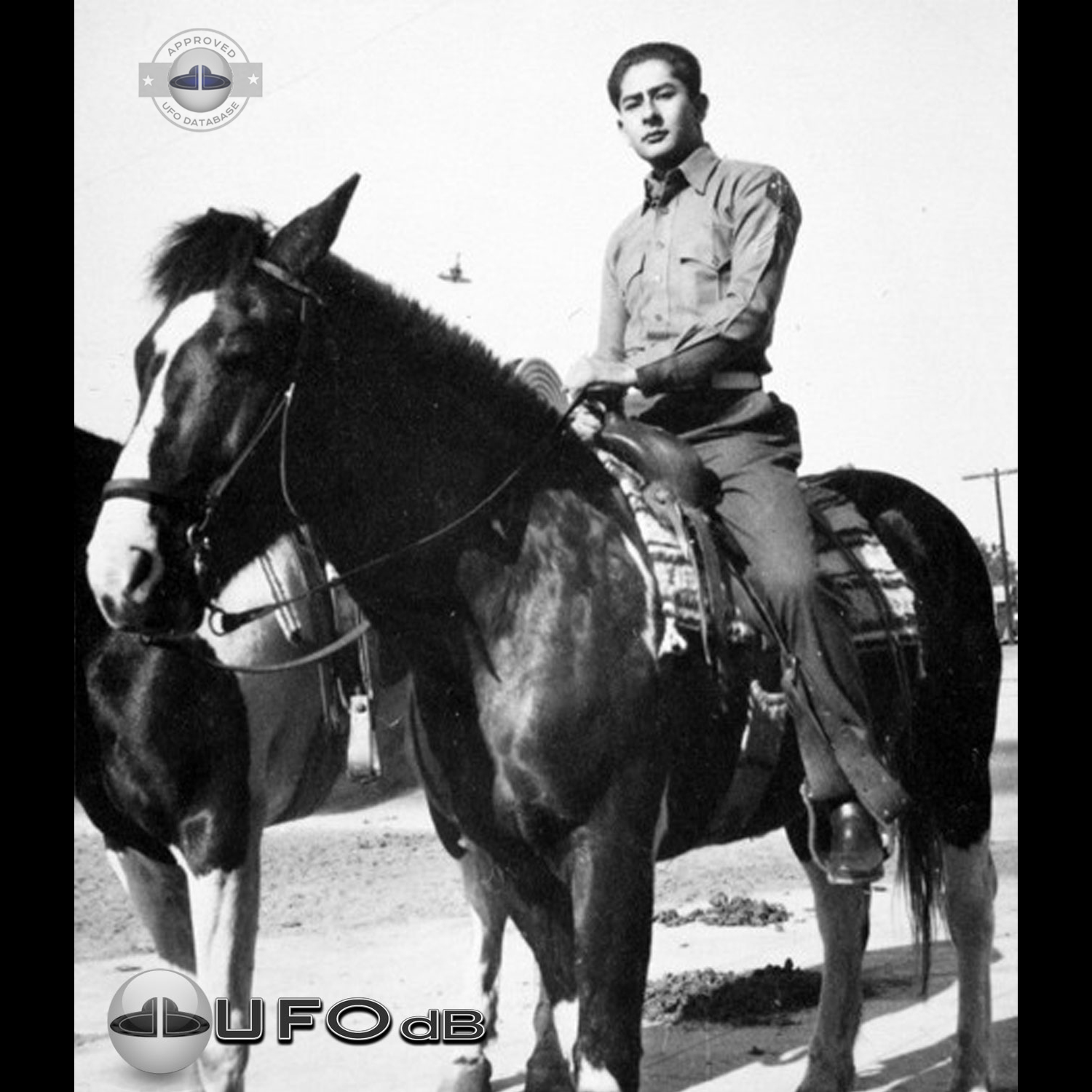UFO picture - Jack LeMonde sitting on a horse - Burbank, California UFO Picture #115-1