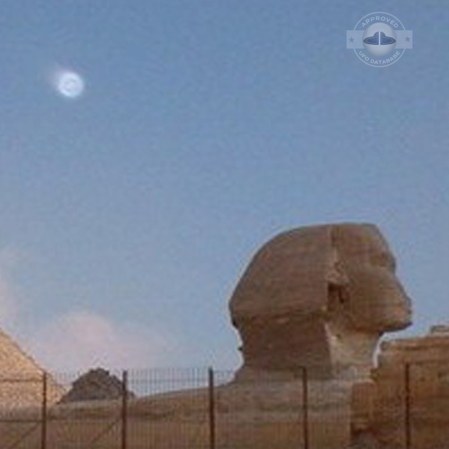 UFO picture near the famous Great Sphinx of Giza by a tourist | Egypt UFO Picture #143-4