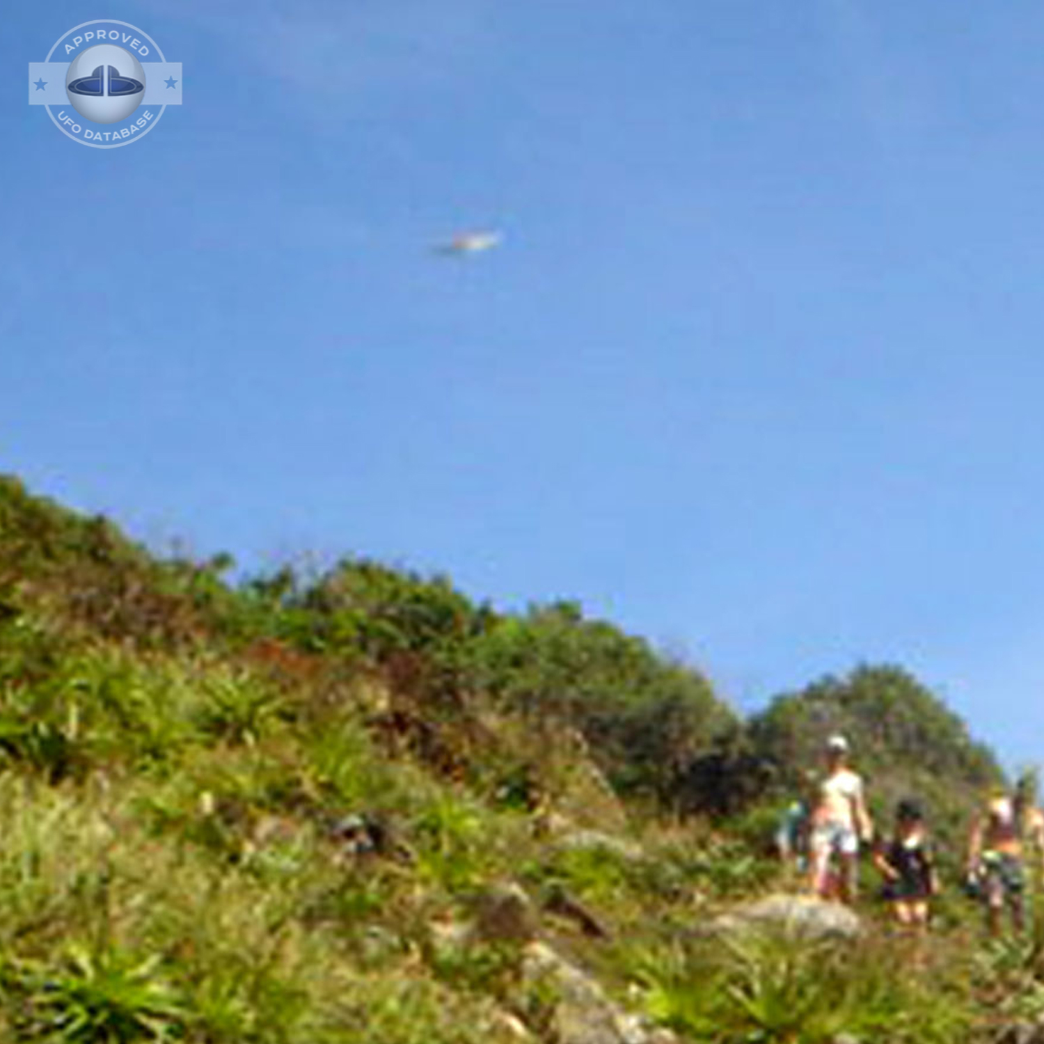 UFO is Flying in bright day light over several tourists UFO Picture #16-2