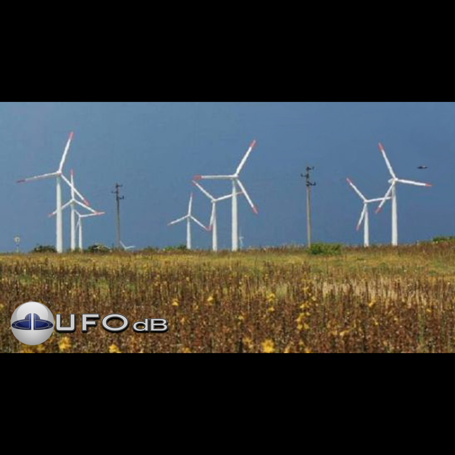 UFO near power lines and Wind turbines | Bulgaria Black Sea Coast 2005 UFO Picture #210-1