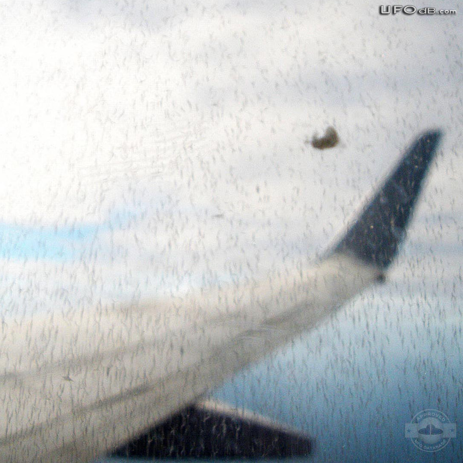 Cloaking UFO near wing of flying Airplane in Australia | January 2011 UFO Picture #243-2