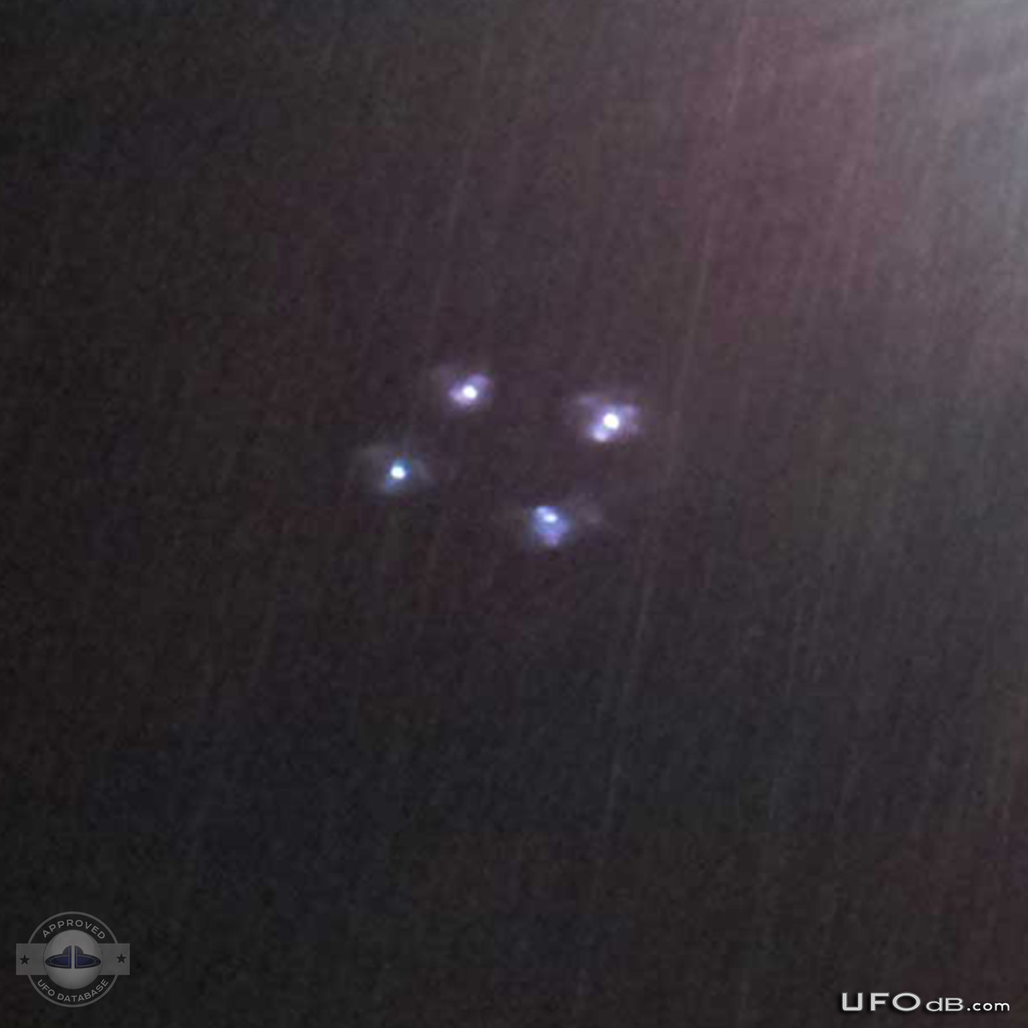 Square shaped UFO caught on picture during heavy rainfall - Rialto CA UFO Picture #384-3