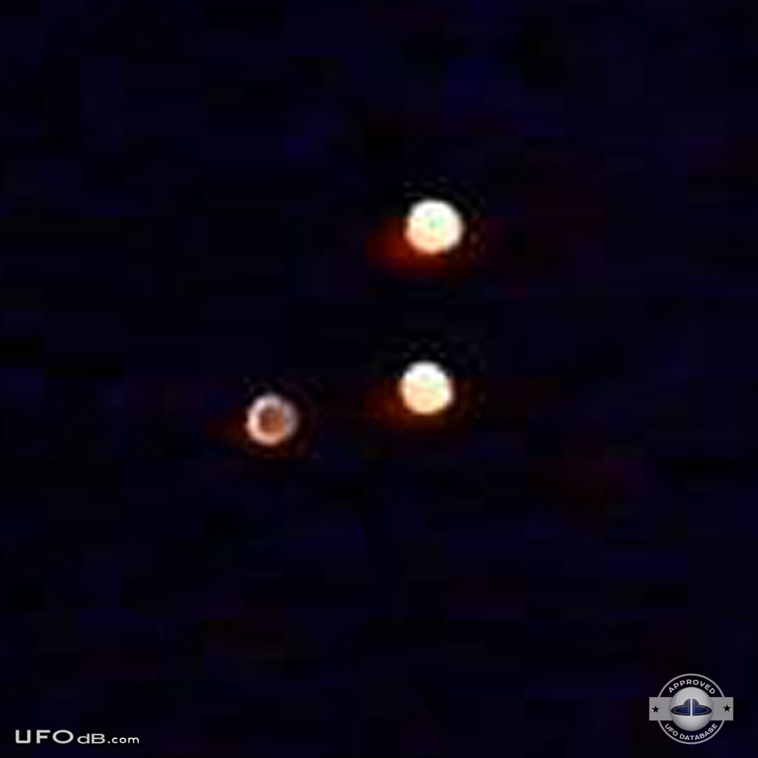 Strange trio of spherical UFOs caught on photo over Israel - 1992 UFO Picture #402-2