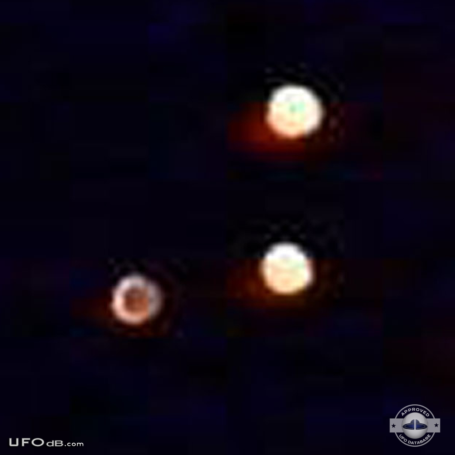 Strange trio of spherical UFOs caught on photo over Israel - 1992 UFO Picture #402-3