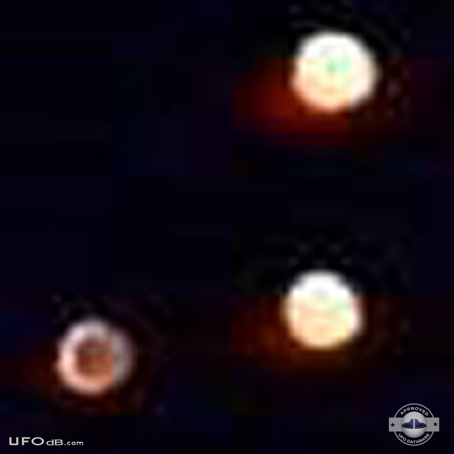 Strange trio of spherical UFOs caught on photo over Israel - 1992 UFO Picture #402-4