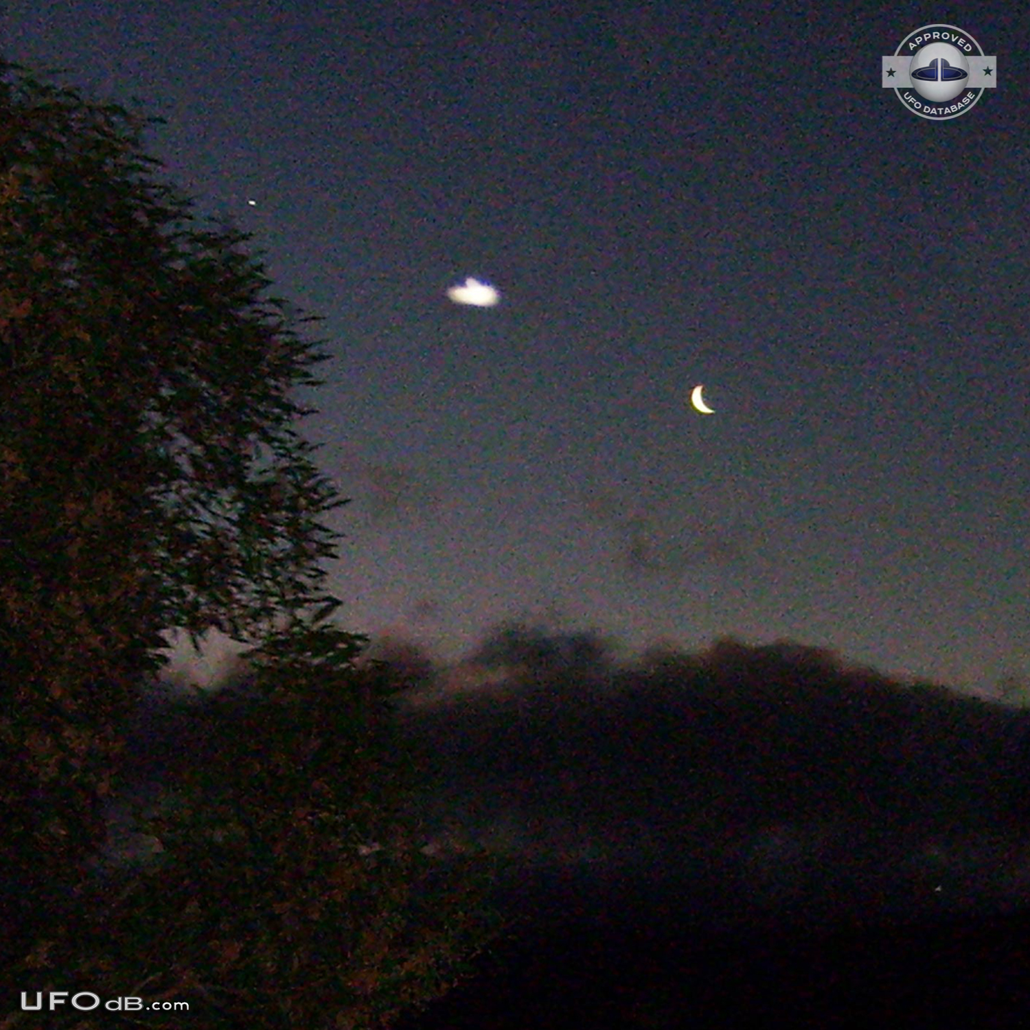 White Saucer ufo caught on picture at night over Curico, Chile - 2012 UFO Picture #406-2