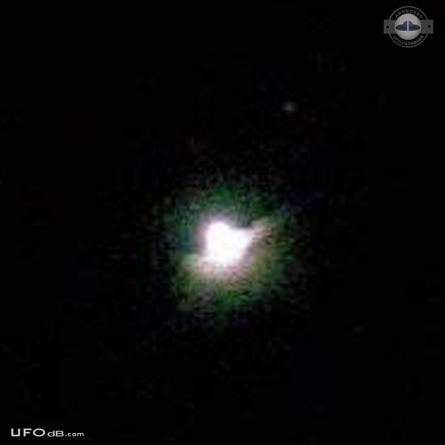 Bright UFO in the night sky of Herning Denmark caught on picture 2007 UFO Picture #445-2