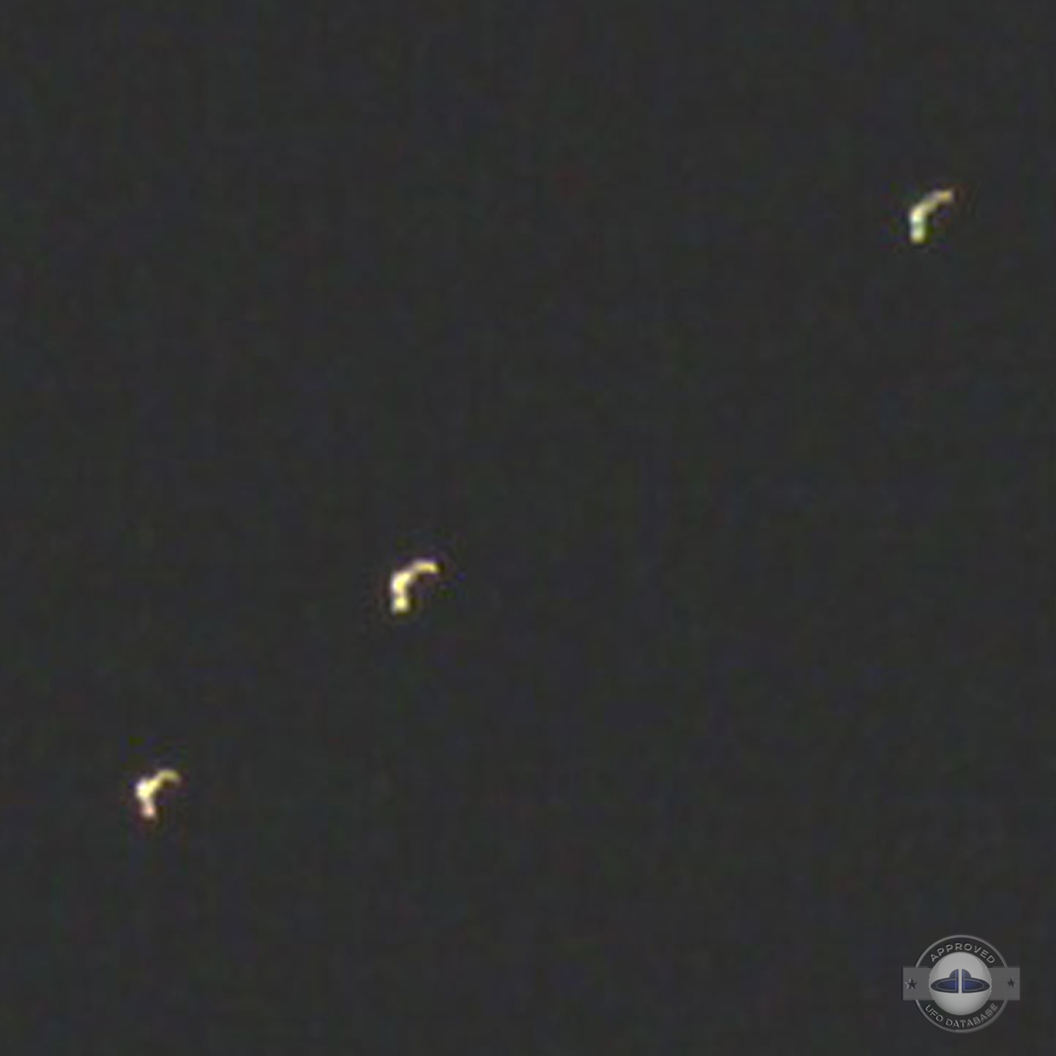 Fleet of three Boomerang UFOs passing over Granados, Mexico 2012 UFO Picture #476-3