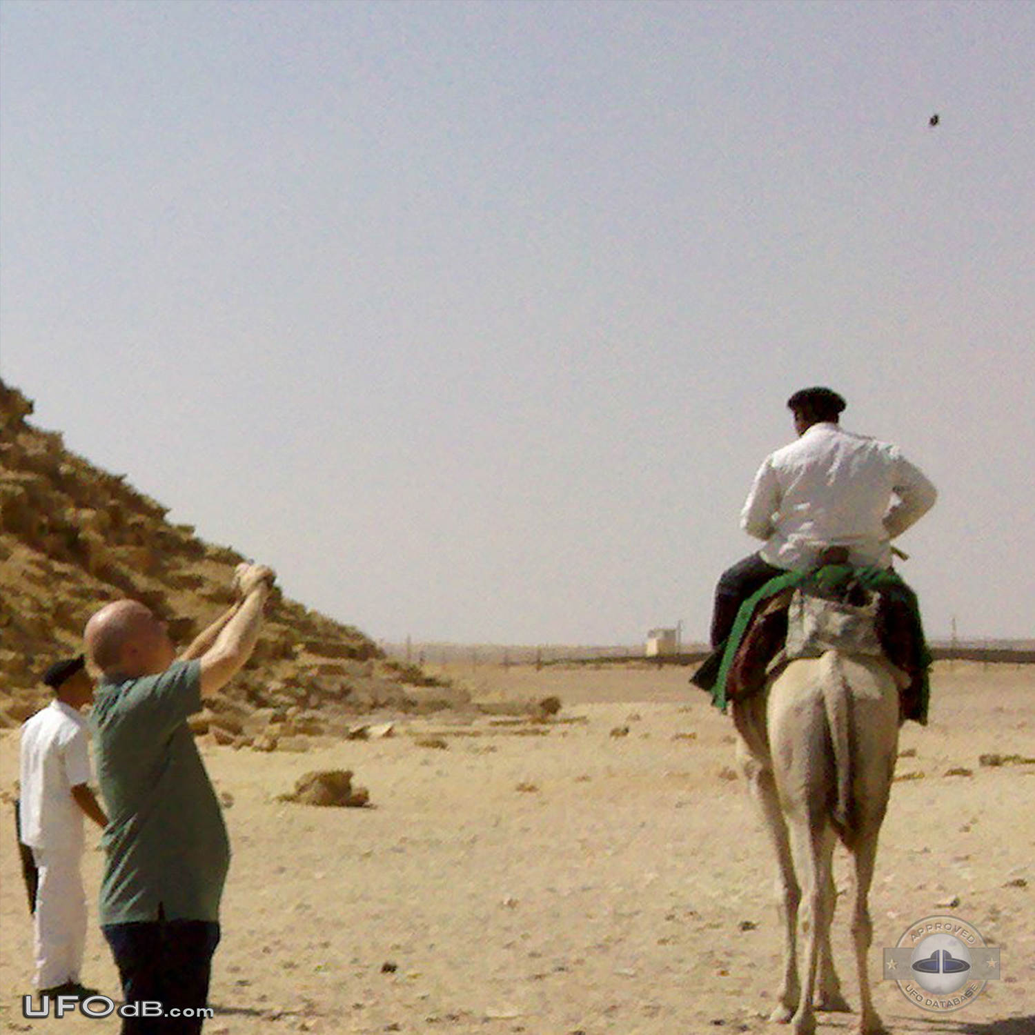 Tourist picture reveals UFO over Bent Pyramid near Dashur Egypt 2011 UFO Picture #478-1