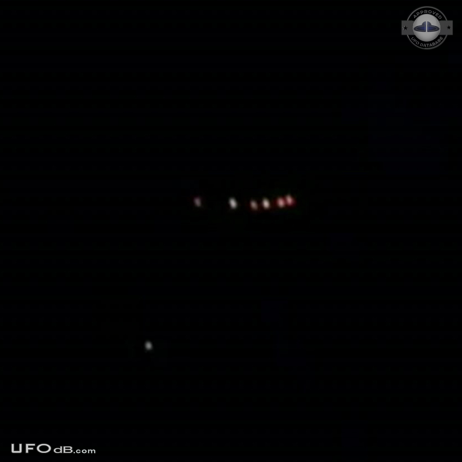 V Shape UFO made of six orange lights seen in North Carolina - 2012 UFO Picture #499-1