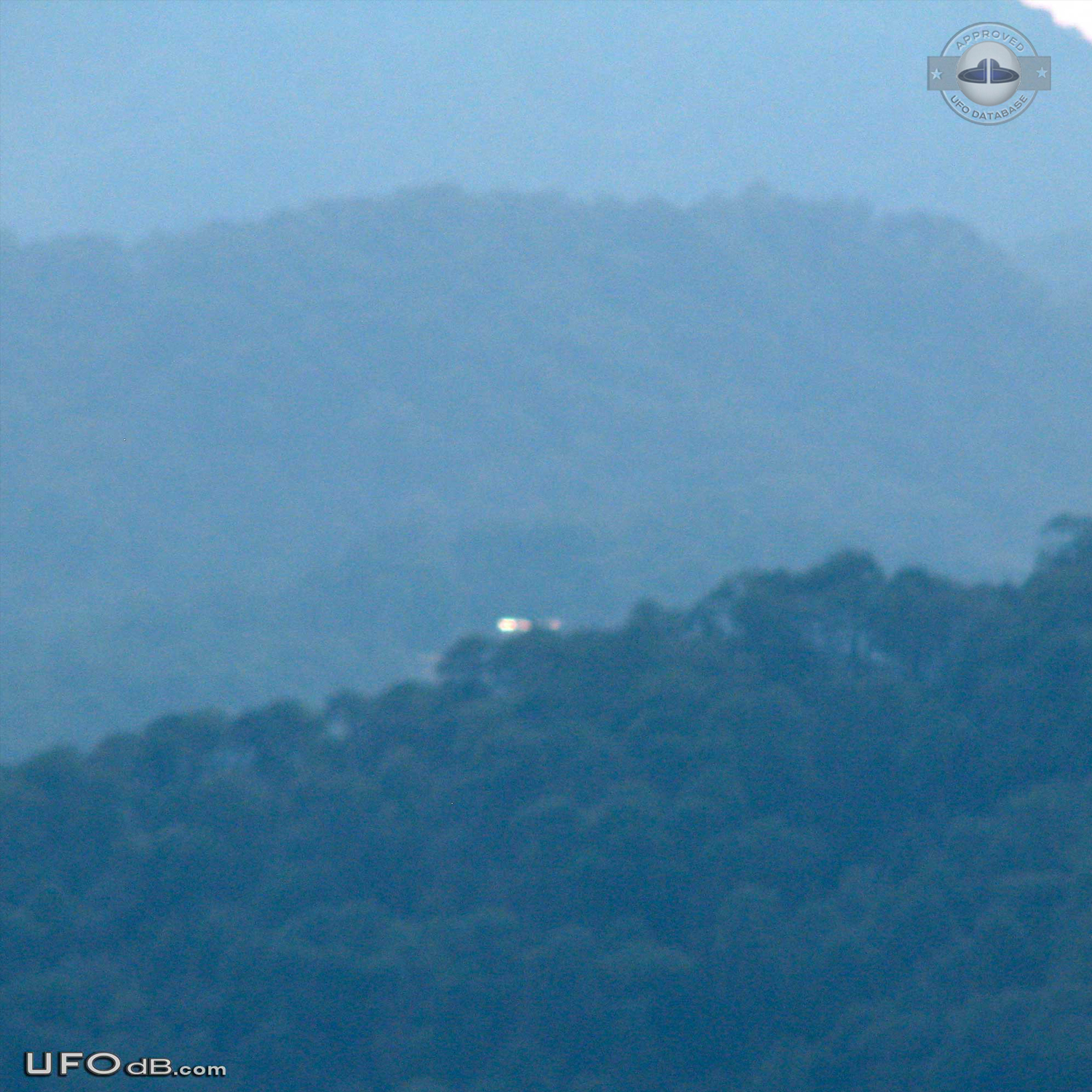 Long UFO hides in mountain tree tops in Valle de Bravo, Mexico 2012 UFO Picture #505-1