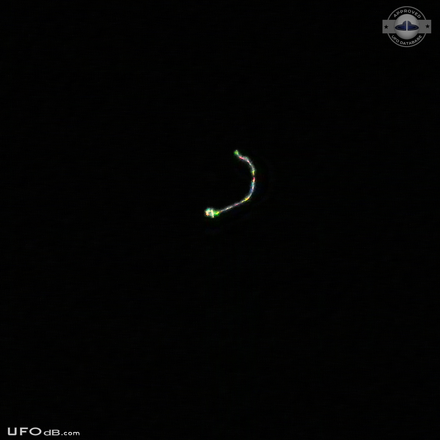 UFO Point of light with trail and colour variations Kvilletorp Sweden UFO Picture #549-4