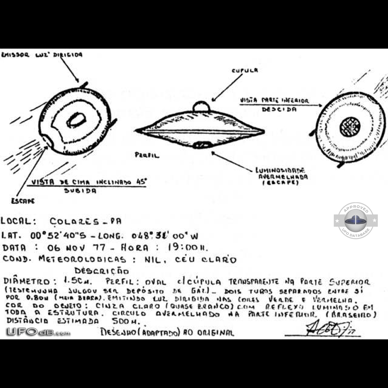 Famous 1977 Brazilian Colares UFO Flap - Huge Mass UFO sightings UFO Picture #553-3