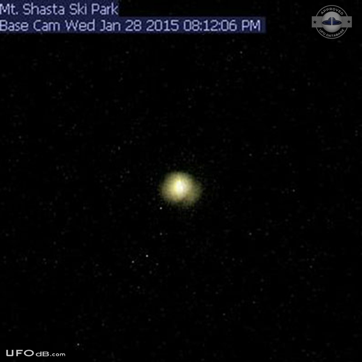 Ski cam of Mt Shasta captures a UFO orb in California USA 2015 UFO Picture #603-3