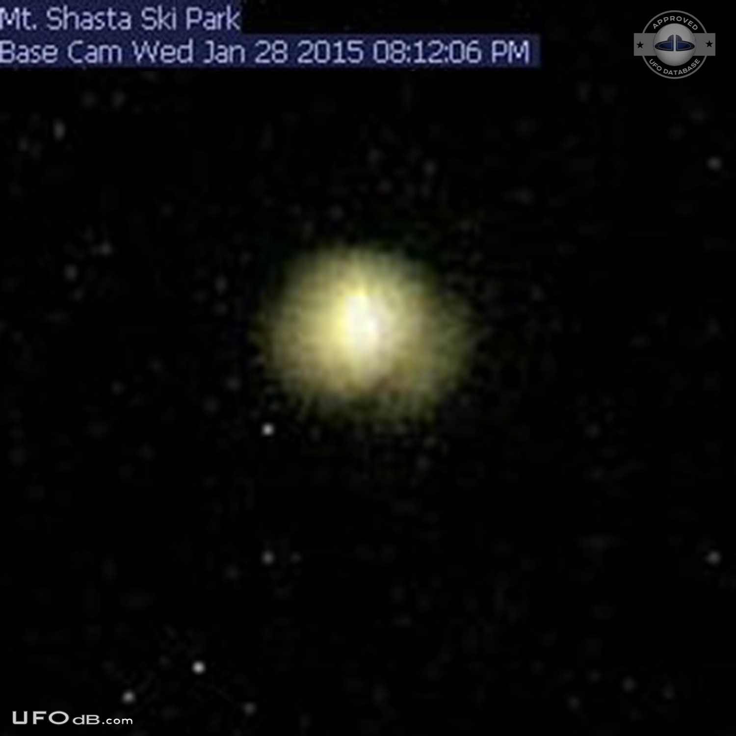 Ski cam of Mt Shasta captures a UFO orb in California USA 2015 UFO Picture #603-4
