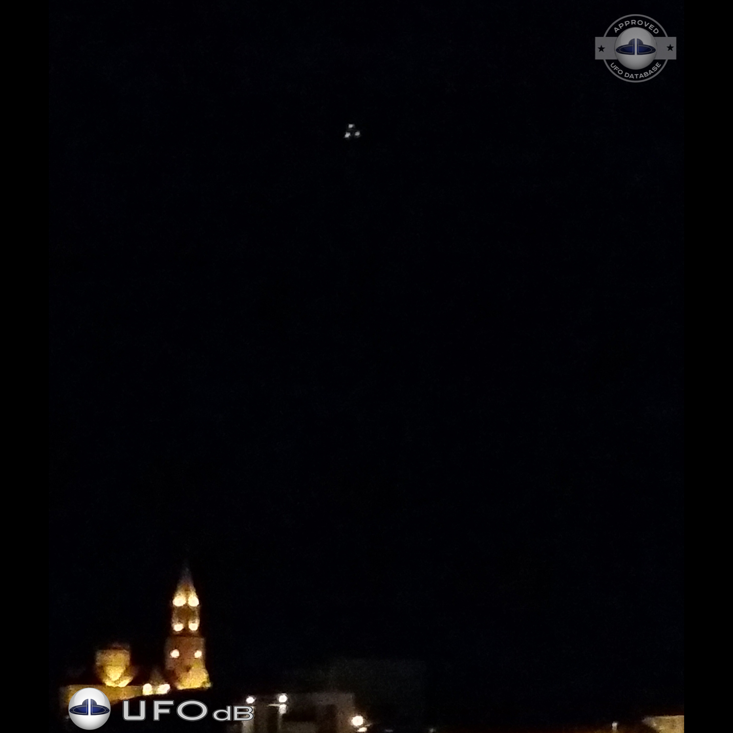 Triangular UFO over Church of Leopoldina, Minas Gerais Brazil 2014 UFO Picture #609-1