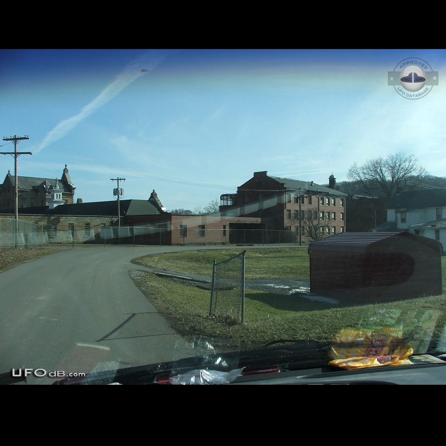 Triangular Black UFO in the sky of Weston, West Virginia USA 2015 UFO Picture #612-1