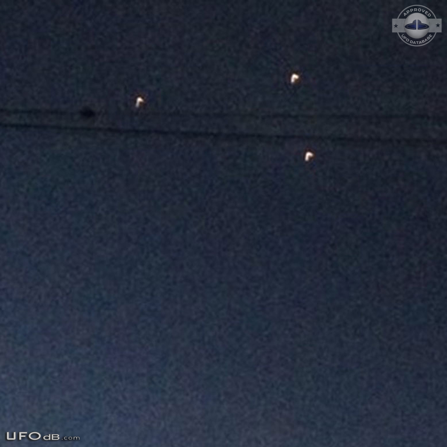 Triangle formation Orange UFOs over Grover beach, California USA 2014 UFO Picture #652-3