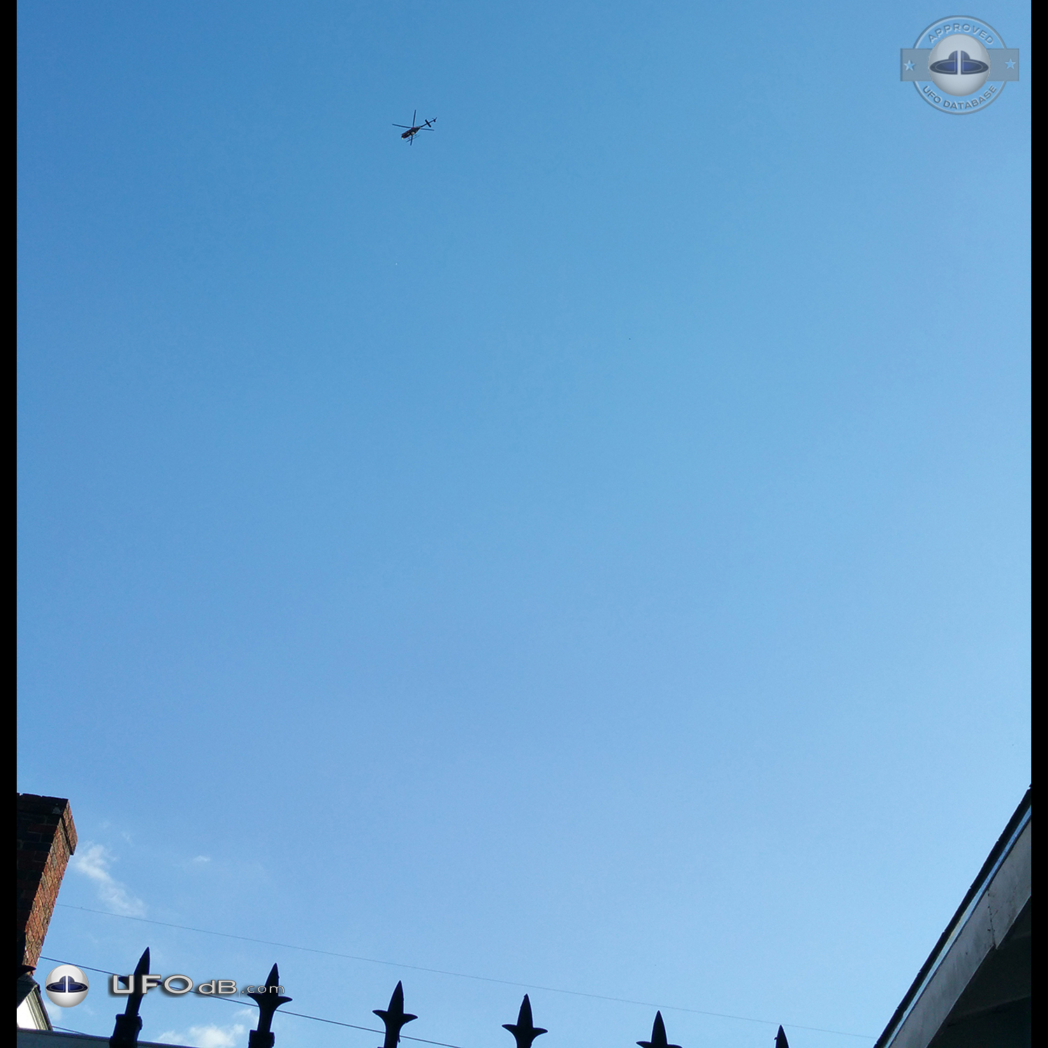 heard a helicopter and looked up and saw a shiny ball that was moving UFO Picture #672-1