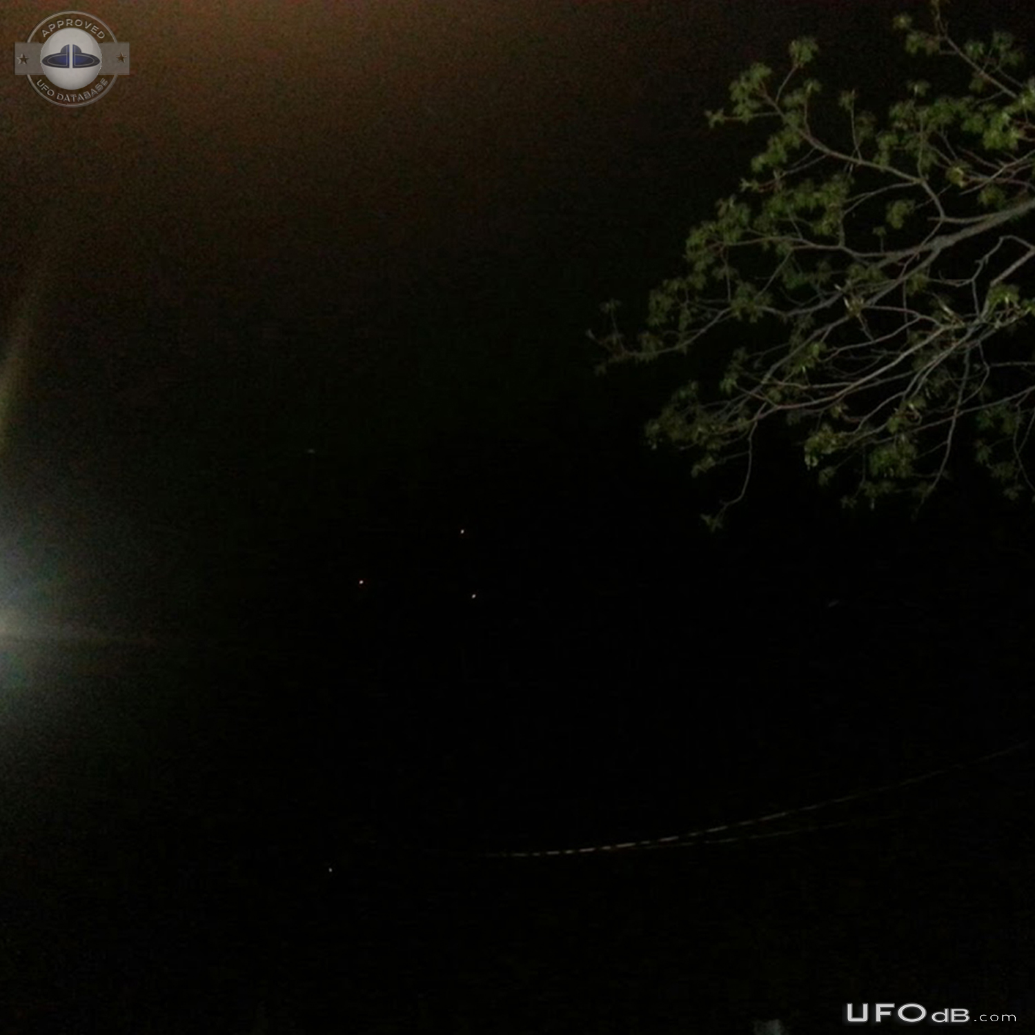 UFO Lights in triangle formation on picture - North Bay Ontario - 2015 UFO Picture #694-2