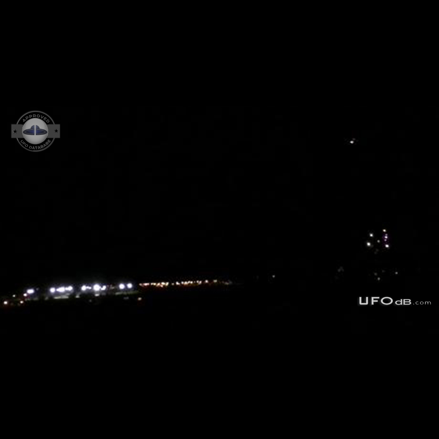 Cluster of lights UFOS seemed to form a triangular shape Colorado 2013 UFO Picture #695-1