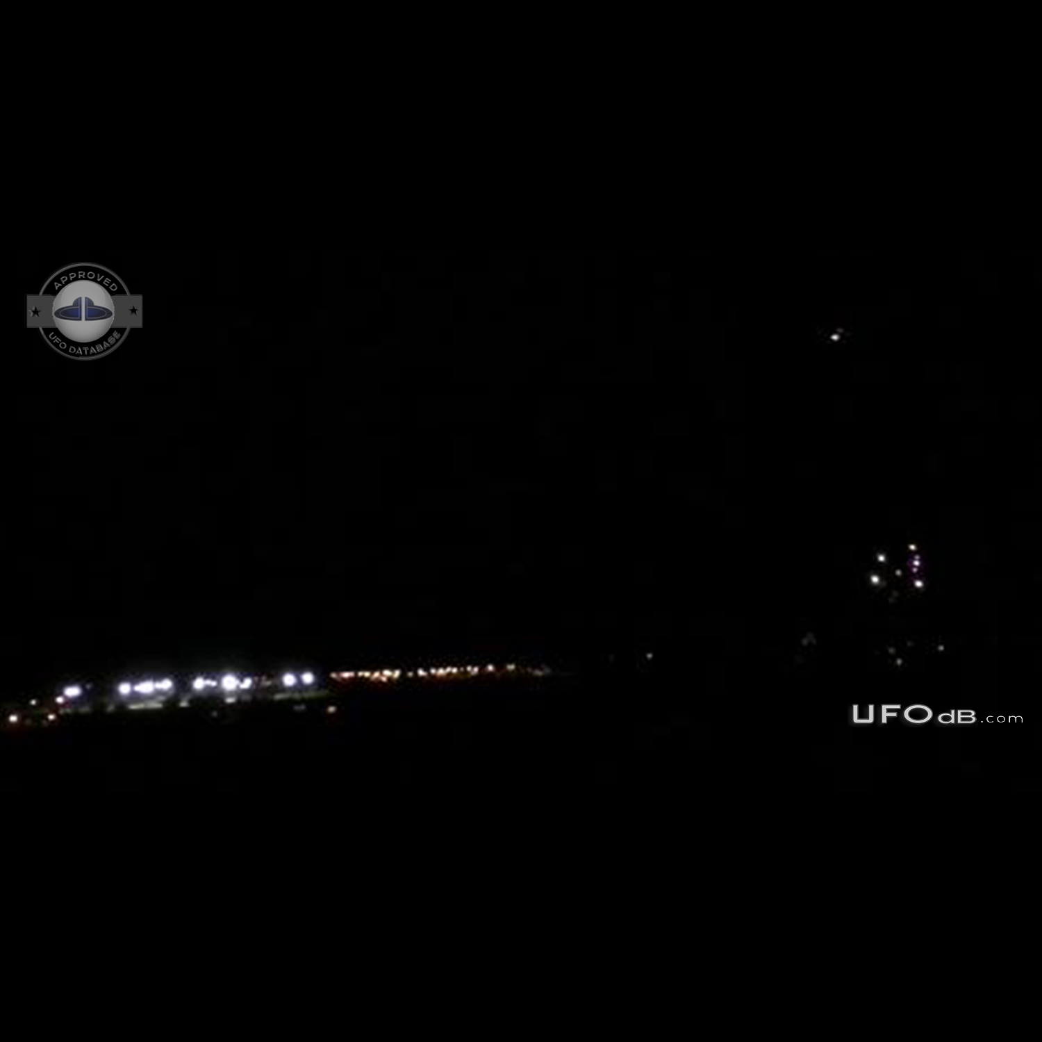 Cluster of lights UFOS seemed to form a triangular shape Colorado 2013 UFO Picture #695-1