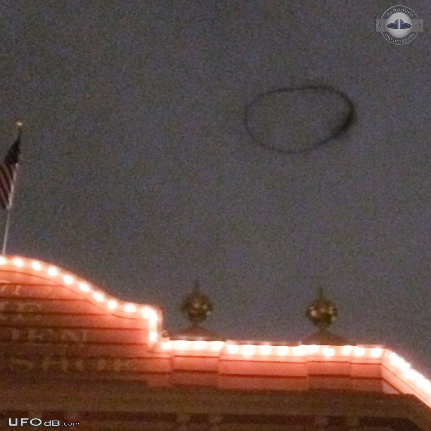 Mysterious black ring UFO in the sky above Anaheim CA USA 2015 UFO Picture #704-5